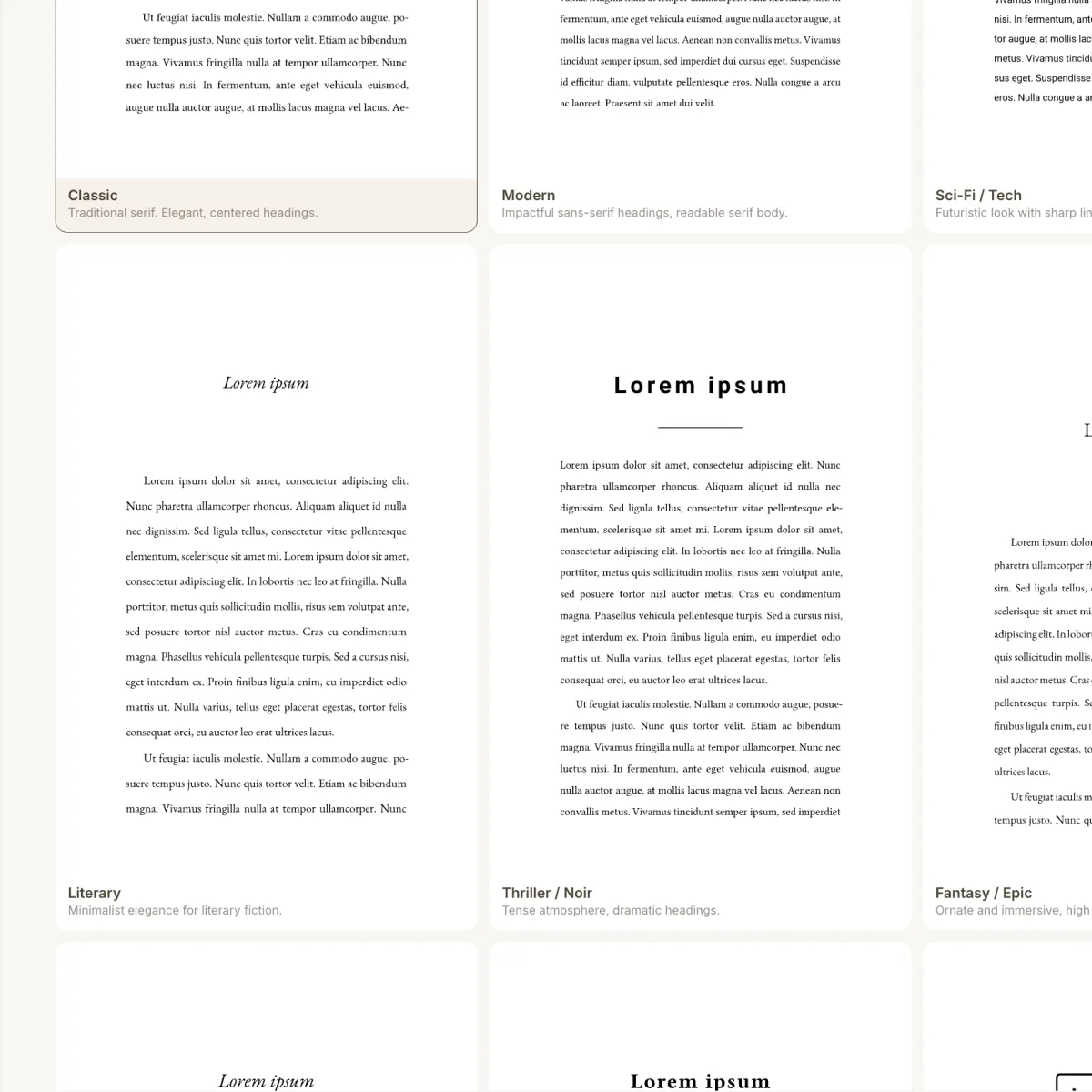 Templates made for reading